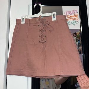 Pink Denim Mini Skirt